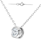0.15ct Round Diamond Bezel Set Solitaire Pendant in 9ct White Gold